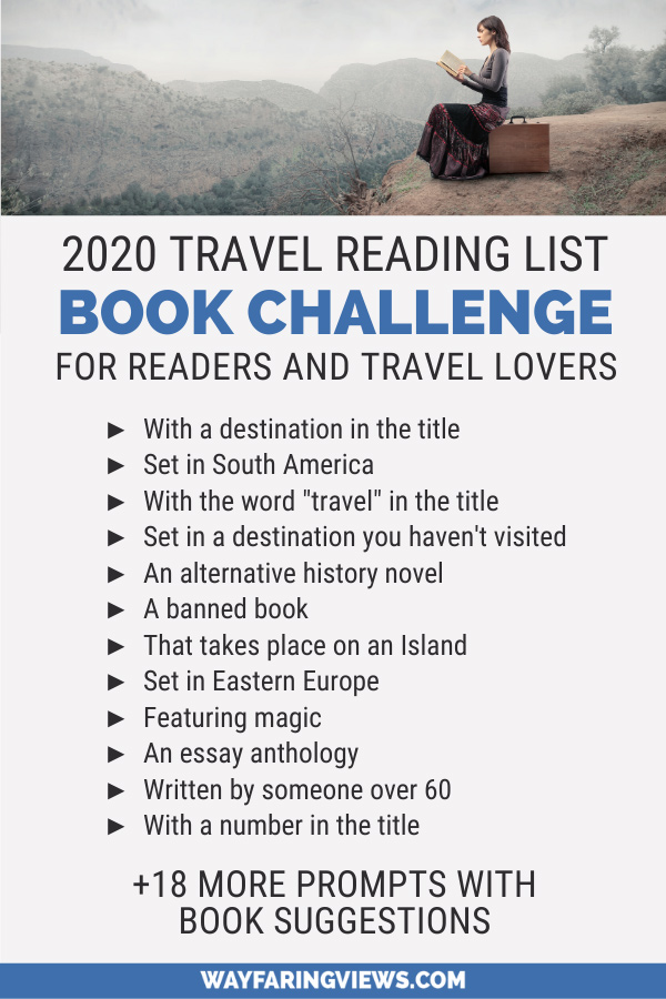 Travel Reading List Challenge. Book challenge with reading prompts