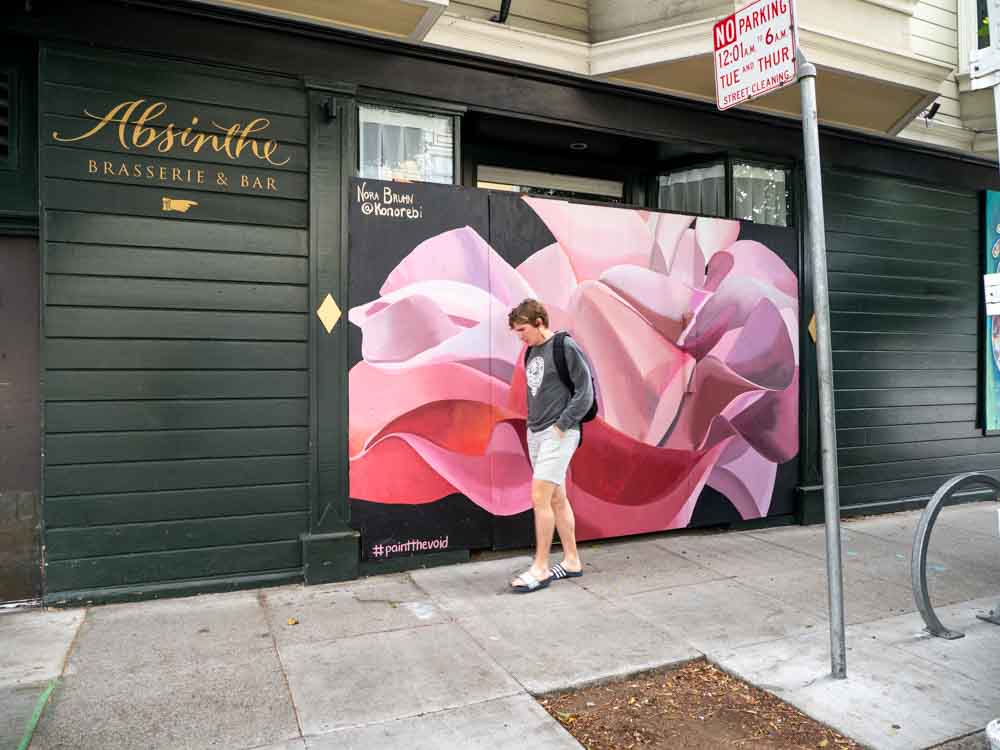 Sanfrancisco Street art pink flower
