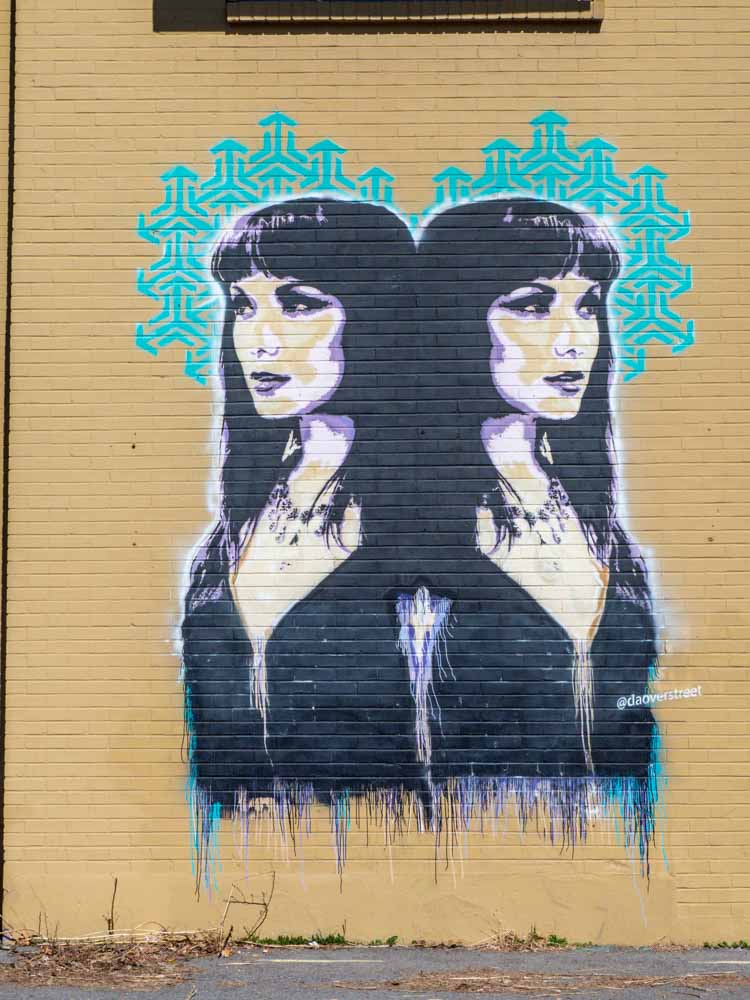 Daniel Overstreet mural SLC: Janus Twins