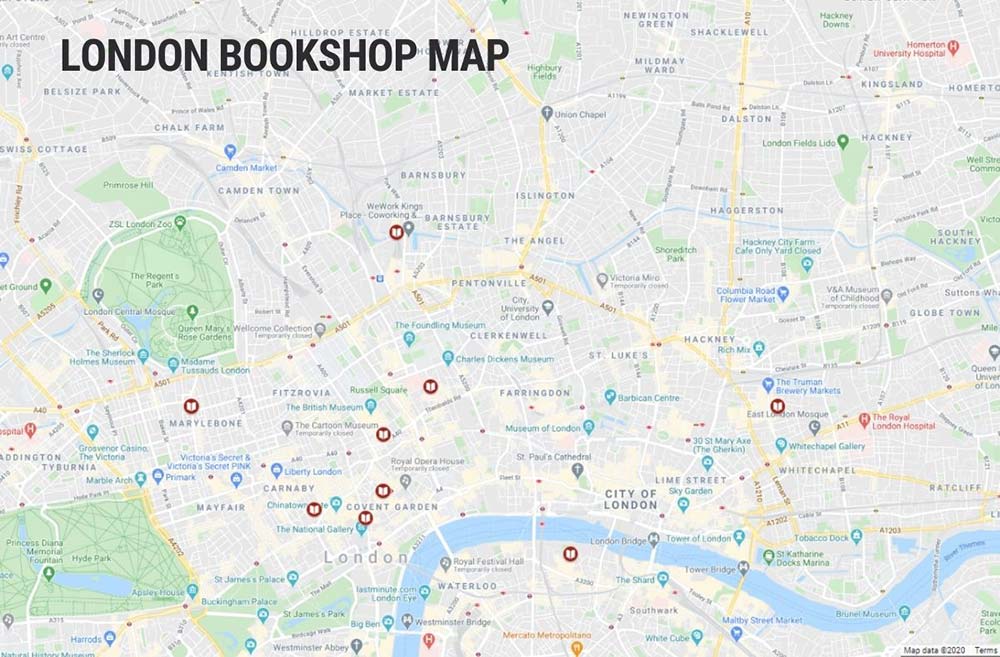 Best London Bookshops Map
