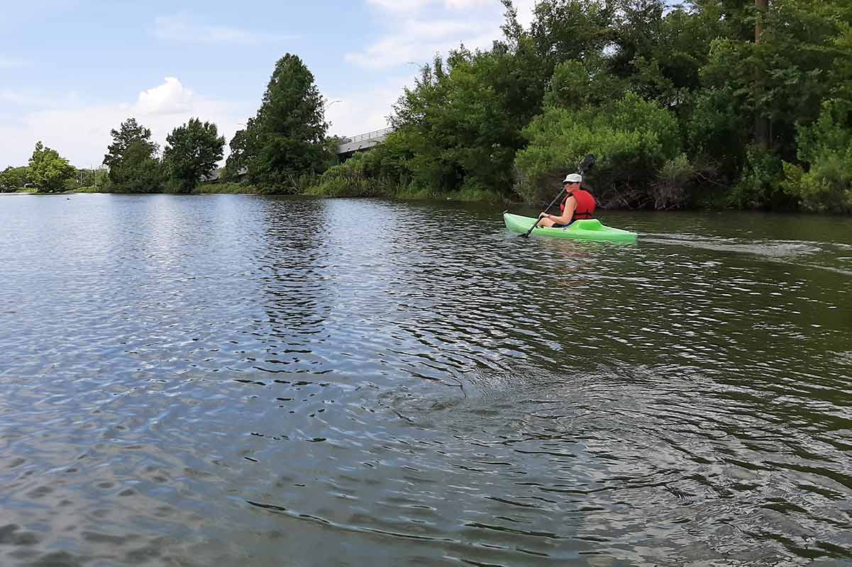 New Orleans gator kayaking. boat on the bayou
