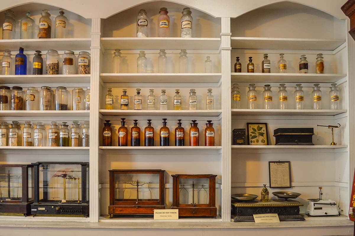 New Orleans pharmacy museum . bottles and jars