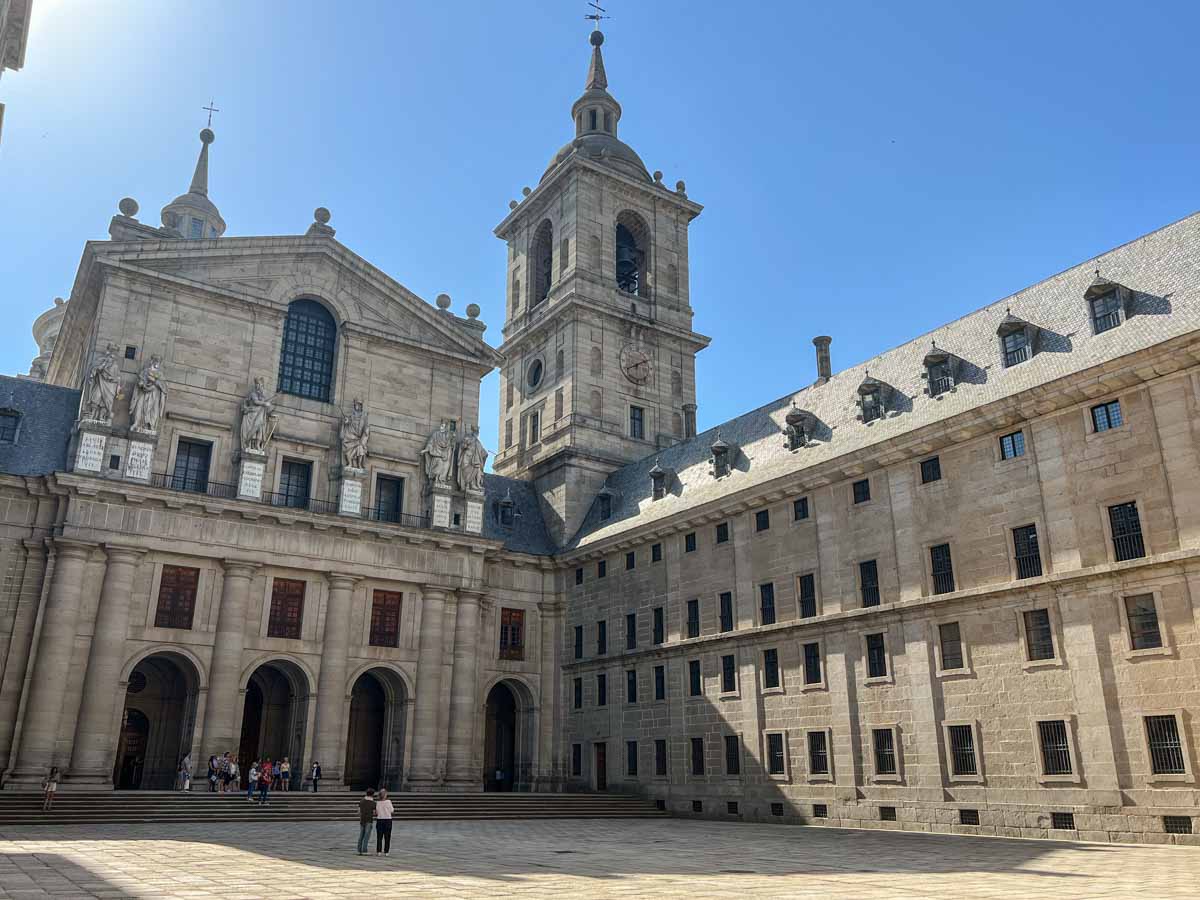 9 Easy Day Trips from Madrid (by Train) Madrid day trips- El Escorial Monastery courtyard