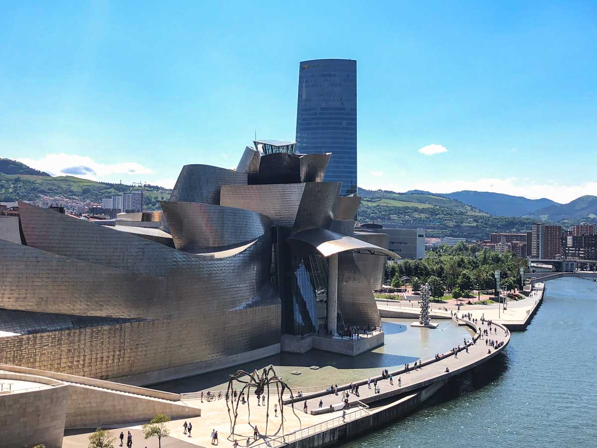 Guggenheim museum in Bilbao, Spain, exterior and metal cladding