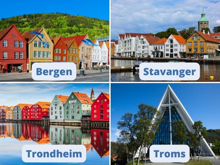 Major cities in Norway