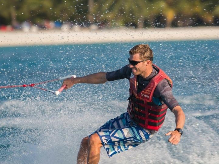Enjoy water skiing in Maldives