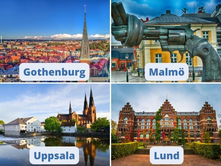 Major cities in Sweden