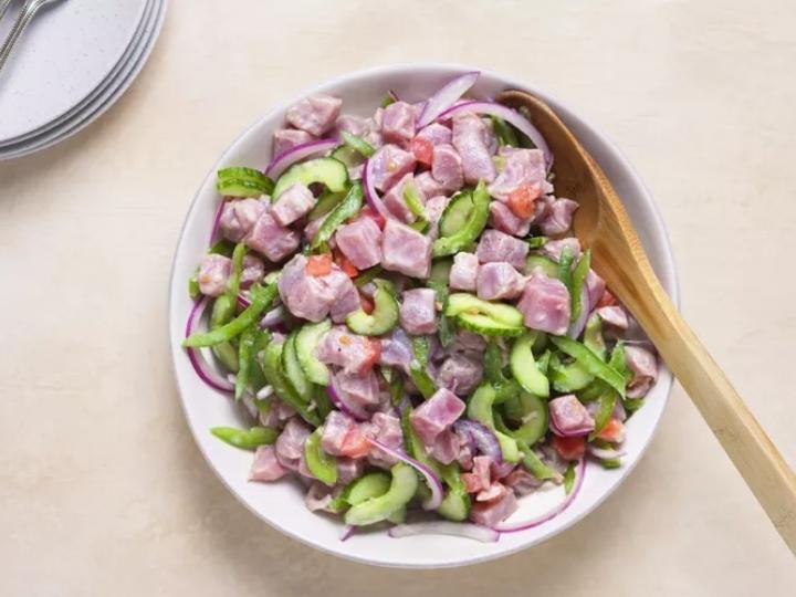 Raw fish with coconut milk