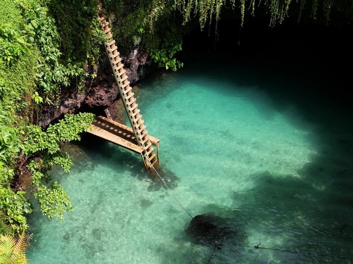 Swim in the To Sua Ocean Trench, Samoa