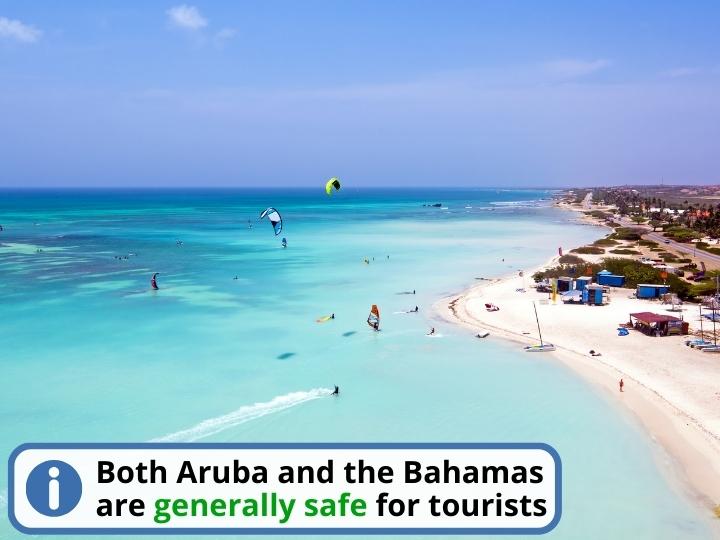 Safety in Aruba vs Bahamas