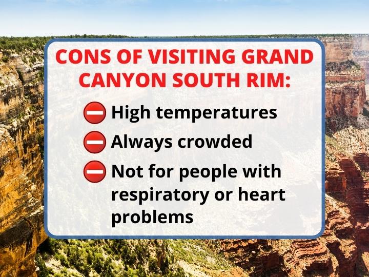 Cons of Visiting South Rim