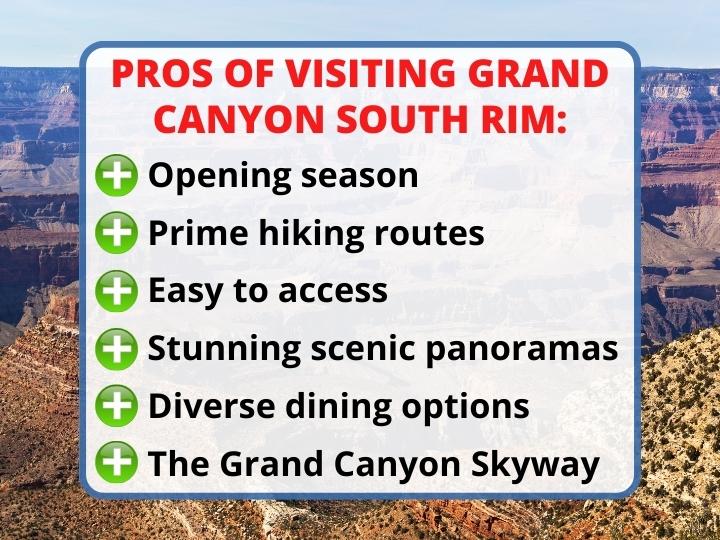 Pros of Touring Grand Canyon South Rim