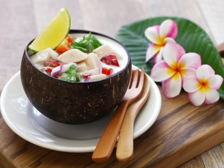 Raw fish marinated in coconut milk