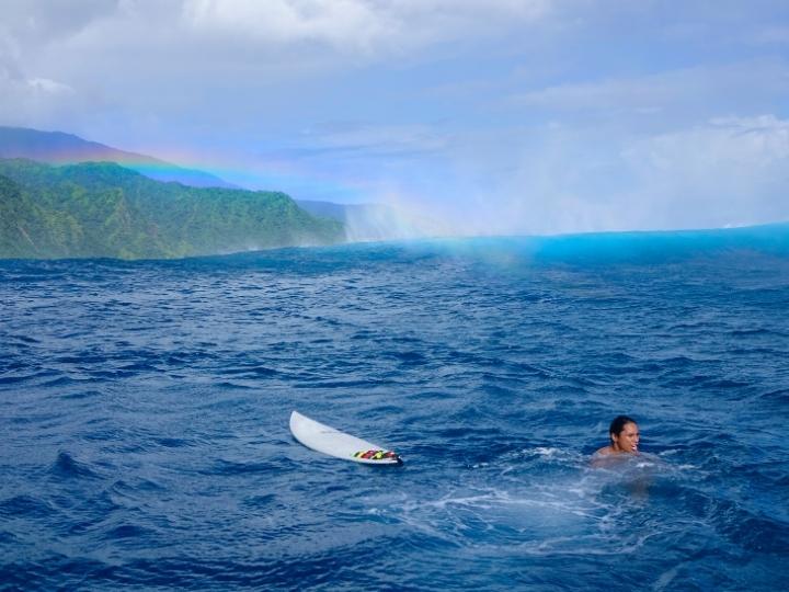 Surfing Tahiti