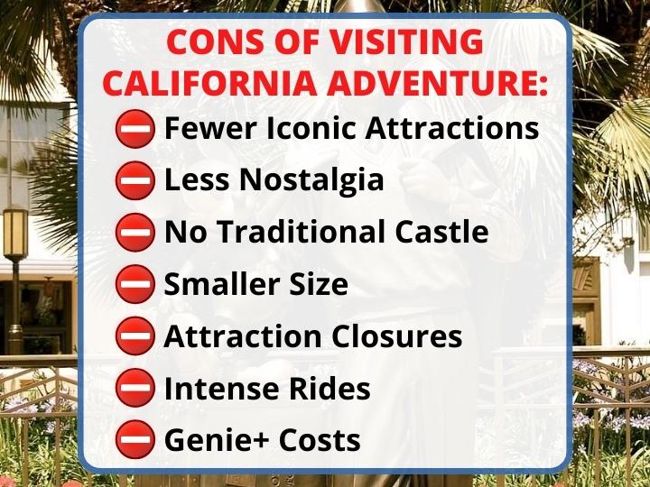 Downsides of California adventure