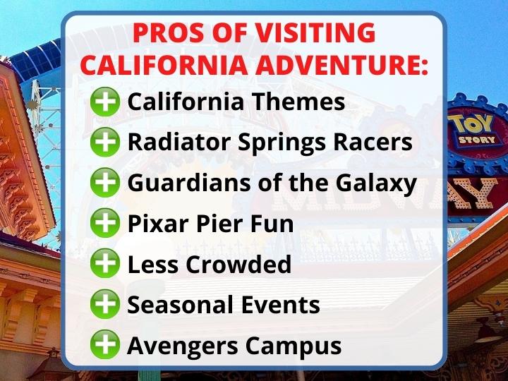 Benefits of visiting Disney California Adventure Park