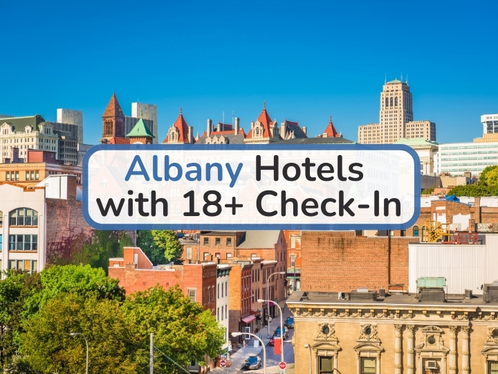 albany new york hotels with 18 check in