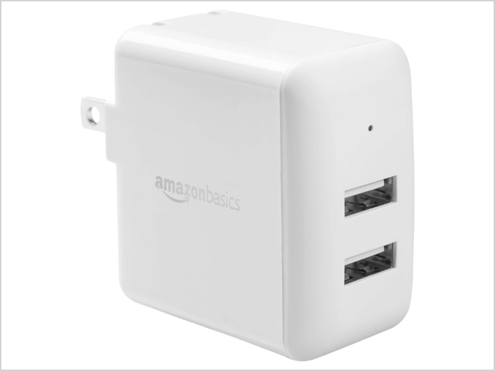 Amazon Basics 24W Two Port USB-A Wall Charger