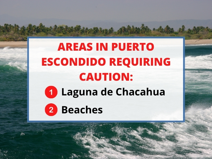 Areas in Puerto Escondido Requiring Caution