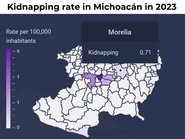 Kidnapping rate in Michoac&aacute;n in 2023