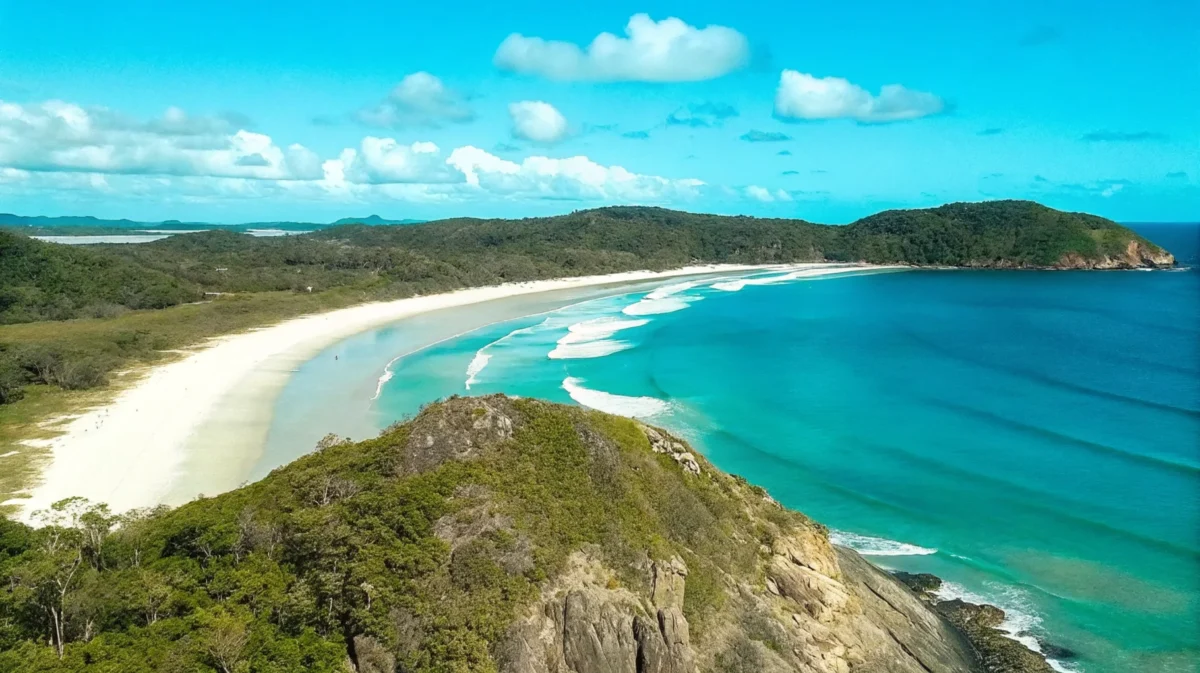 The campsite is opposite Number One Beach